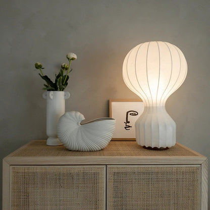Elegant Asian Inspired Silk Table Lamp - Fesara