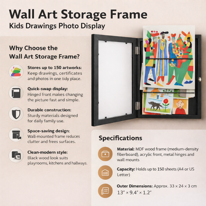Kid's Artwork Picture Frame Storage Display