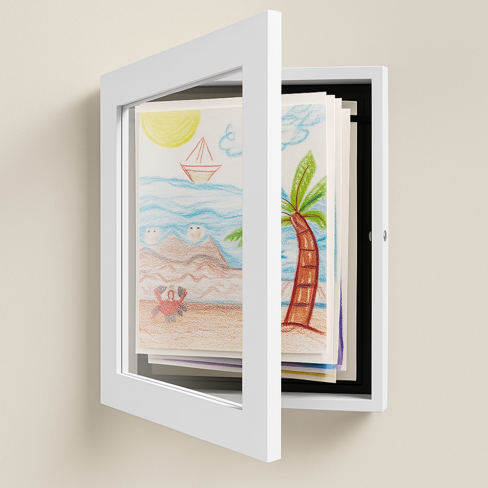 Kid's Artwork Picture Frame Storage Display