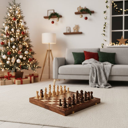WalnutCraft | Elegant Classic Foldable Wooden Chess Set 2