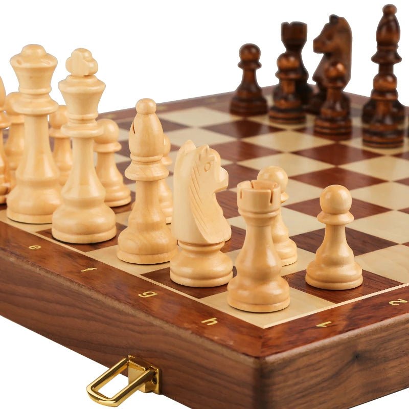 WalnutCraft | Elegant Classic Foldable Wooden Chess Set 4