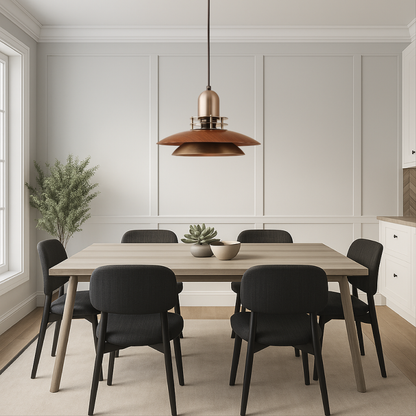 Walnut Wood Low Pendant Lamp 1