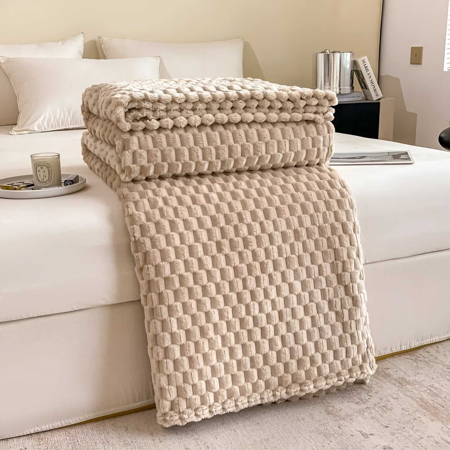 Plush Gray Throw Blanket Nordhavn Soft Warm Microfiber