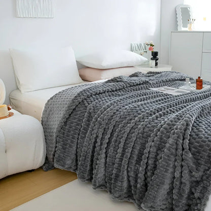 Plush Throw Blanket for Bed and Sofa