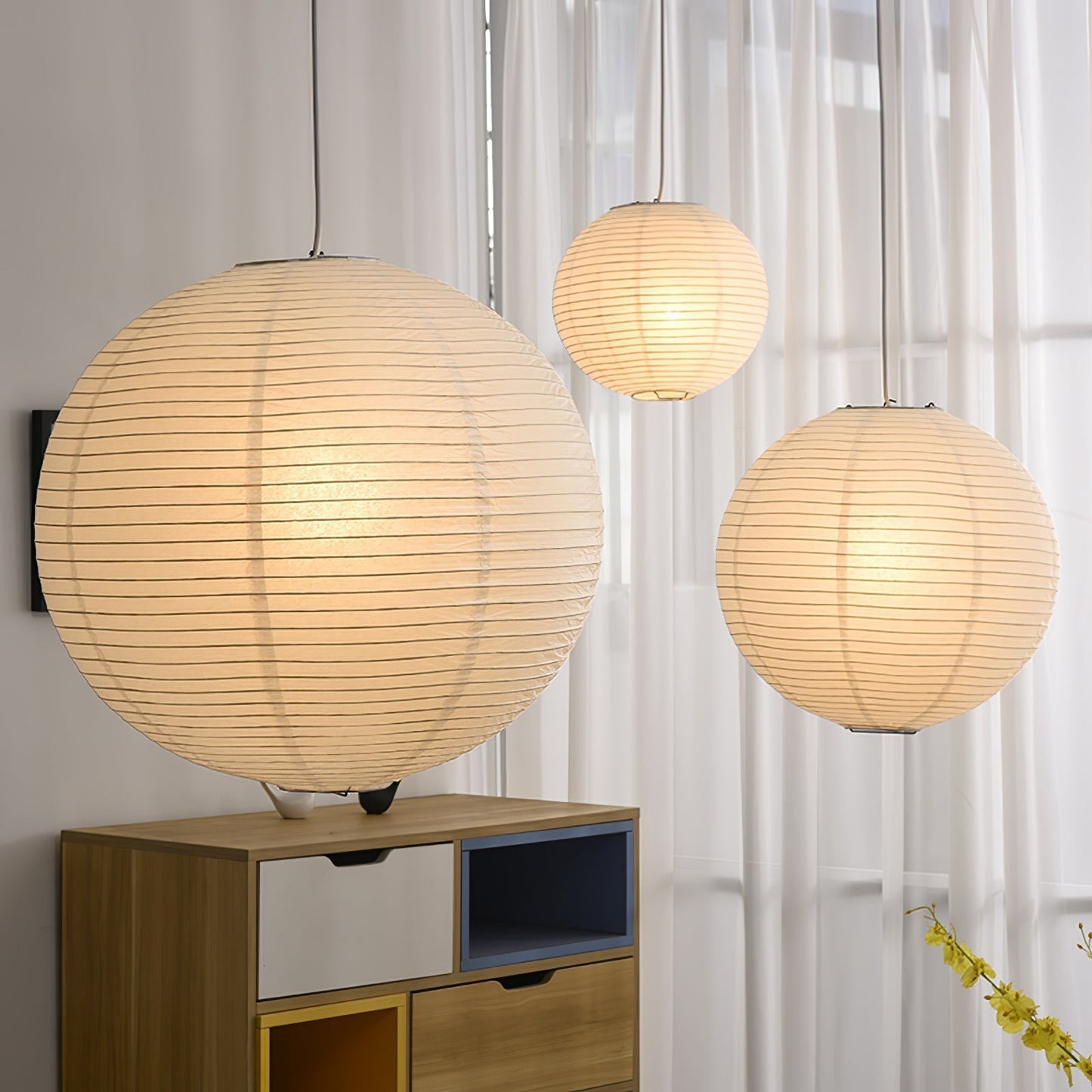 Unique Paper Globe Pendant Lamp 1-Light