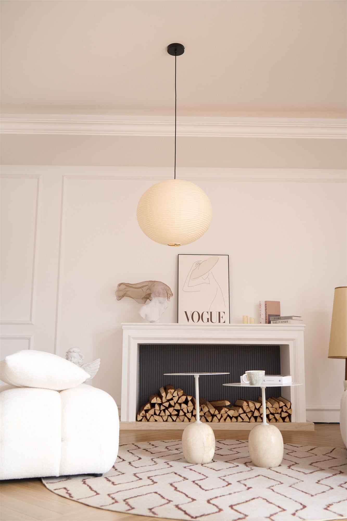 Unique Paper Globe Pendant Lamp 1-Light