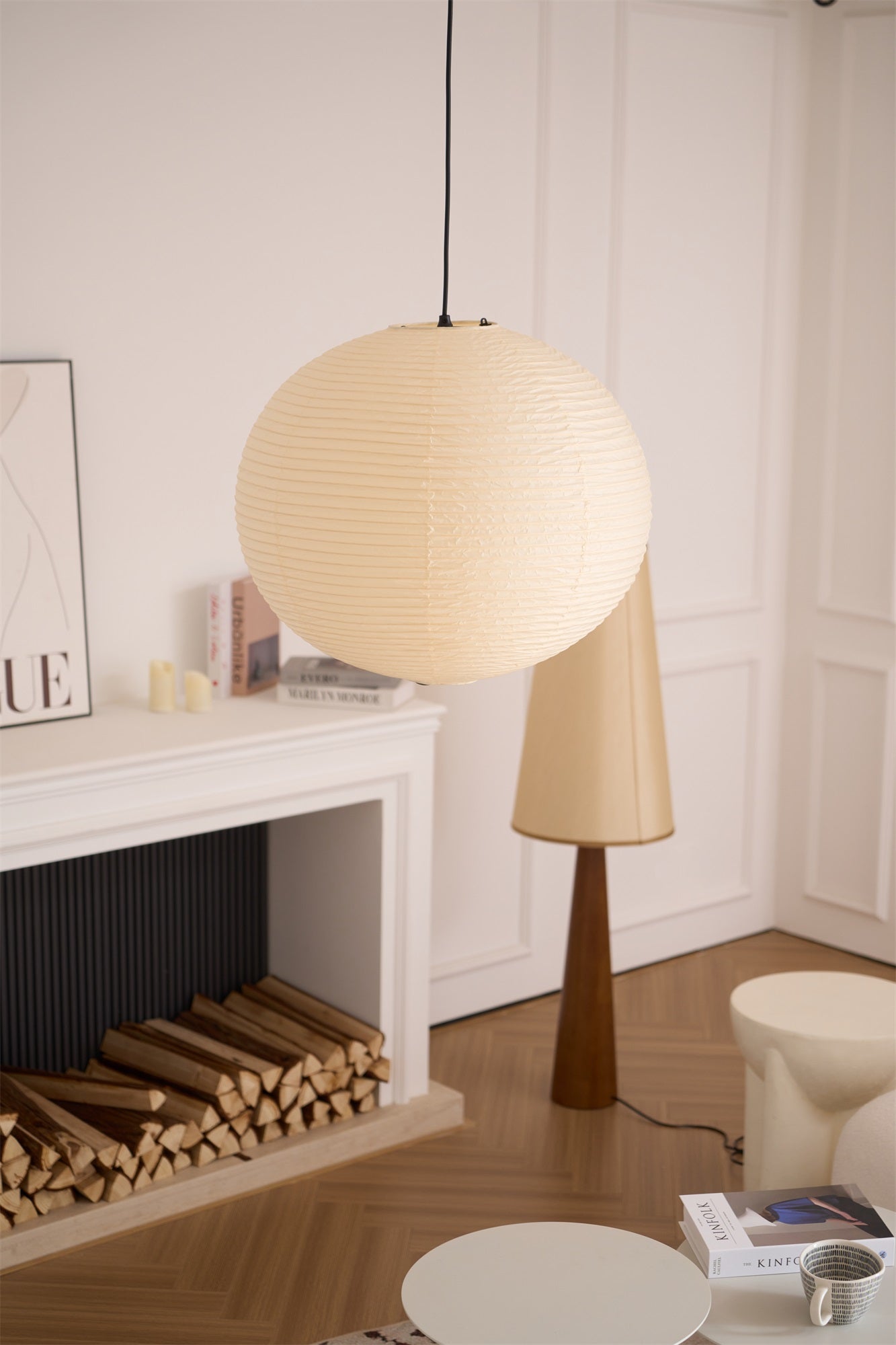 Unique Paper Globe Pendant Lamp 1-Light