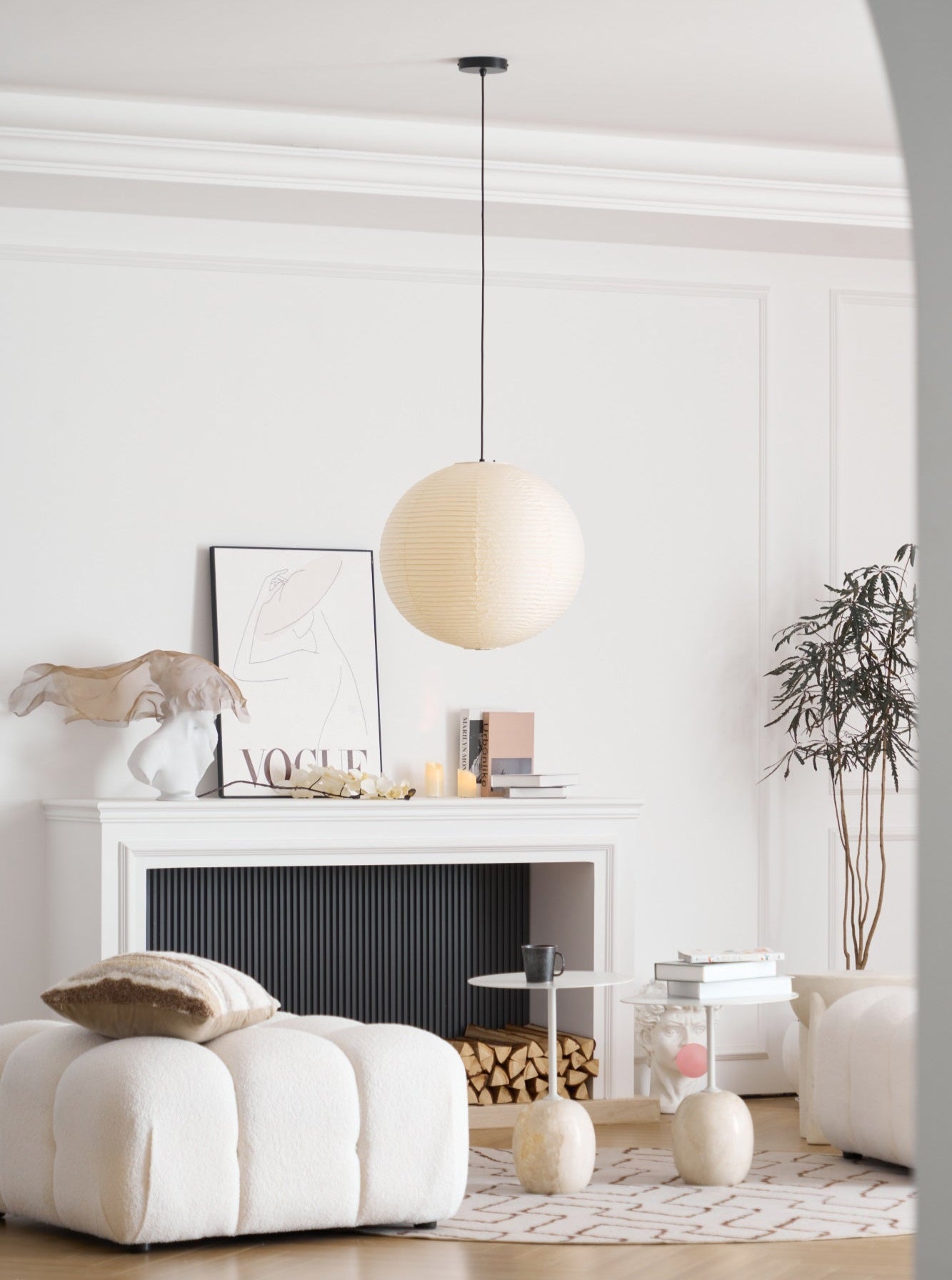 Unique Paper Globe Pendant Lamp 1-Light
