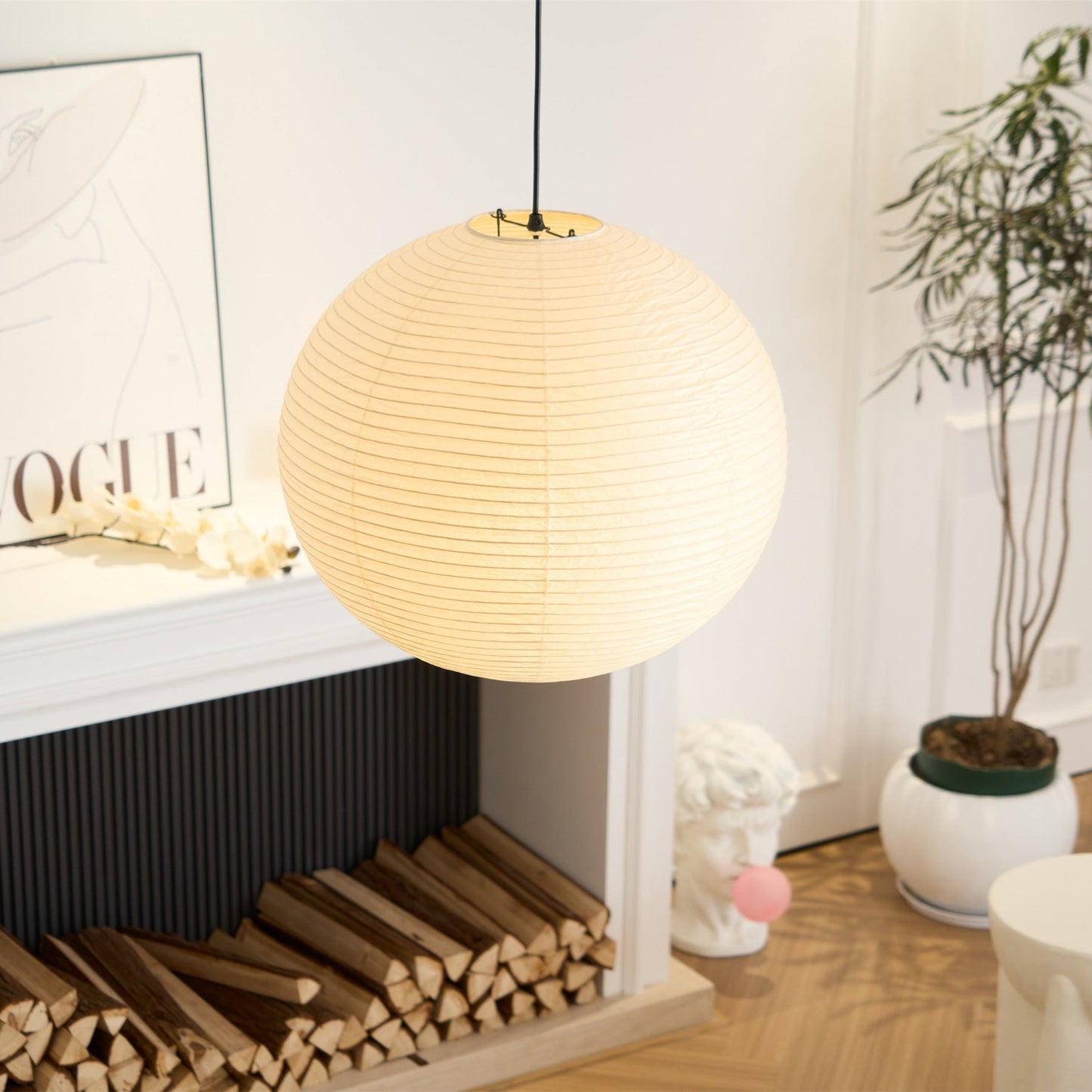 Unique Paper Globe Pendant Lamp 1-Light