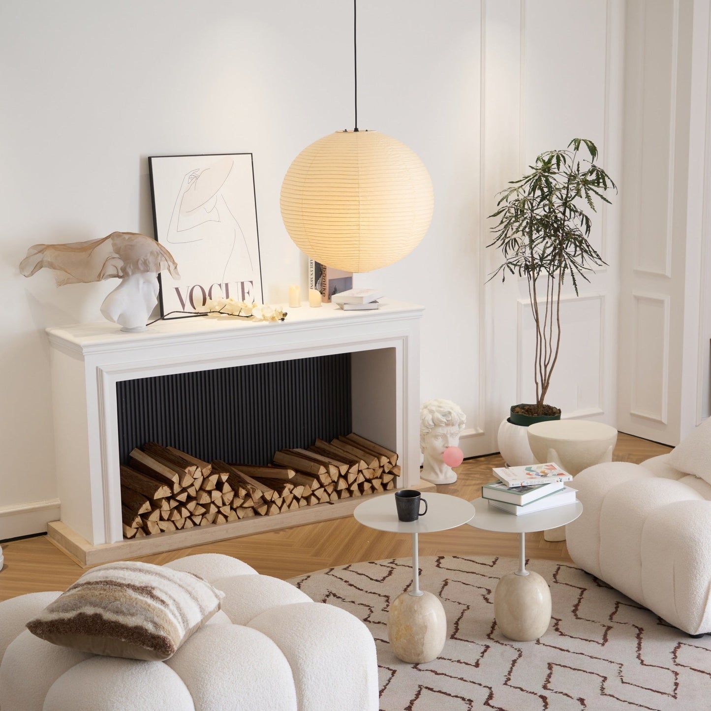 Unique Paper Globe Pendant Lamp 1-Light