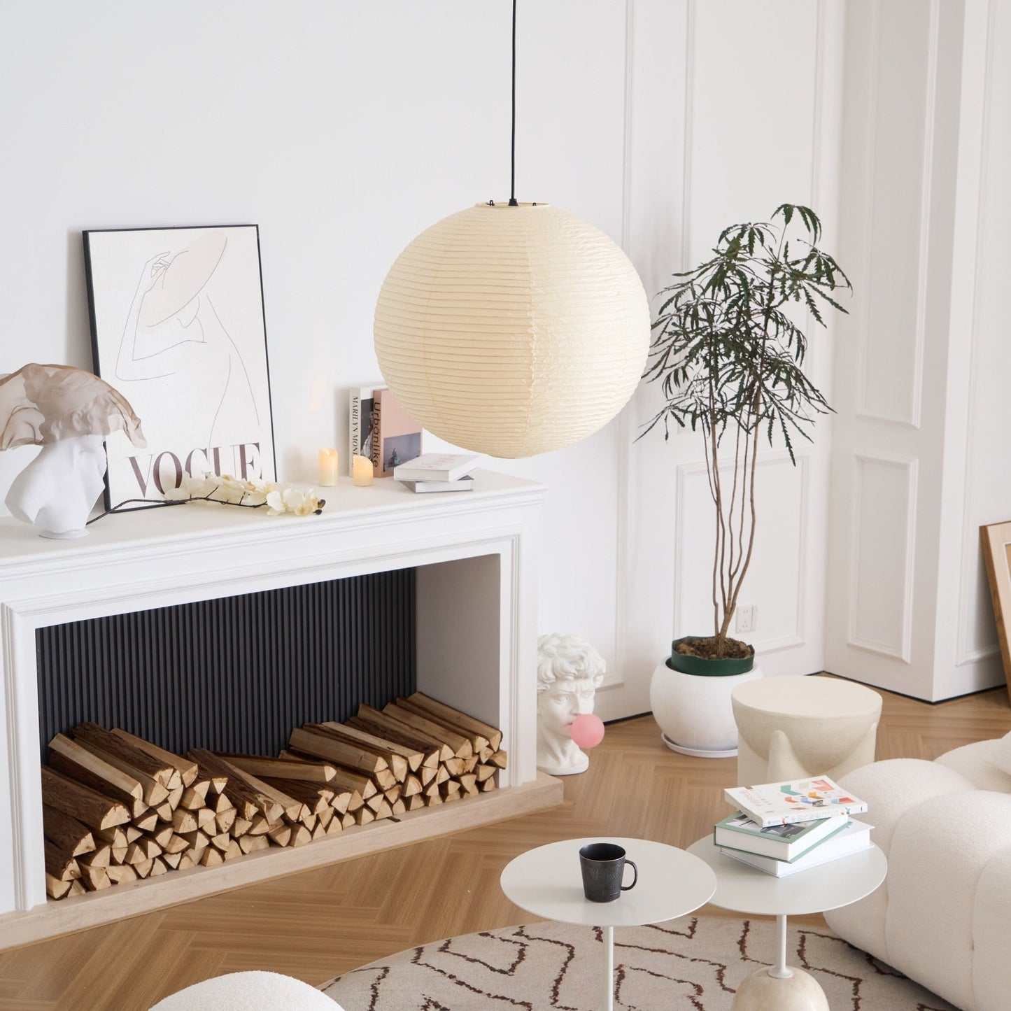 Unique Paper Globe Pendant Lamp 1-Light