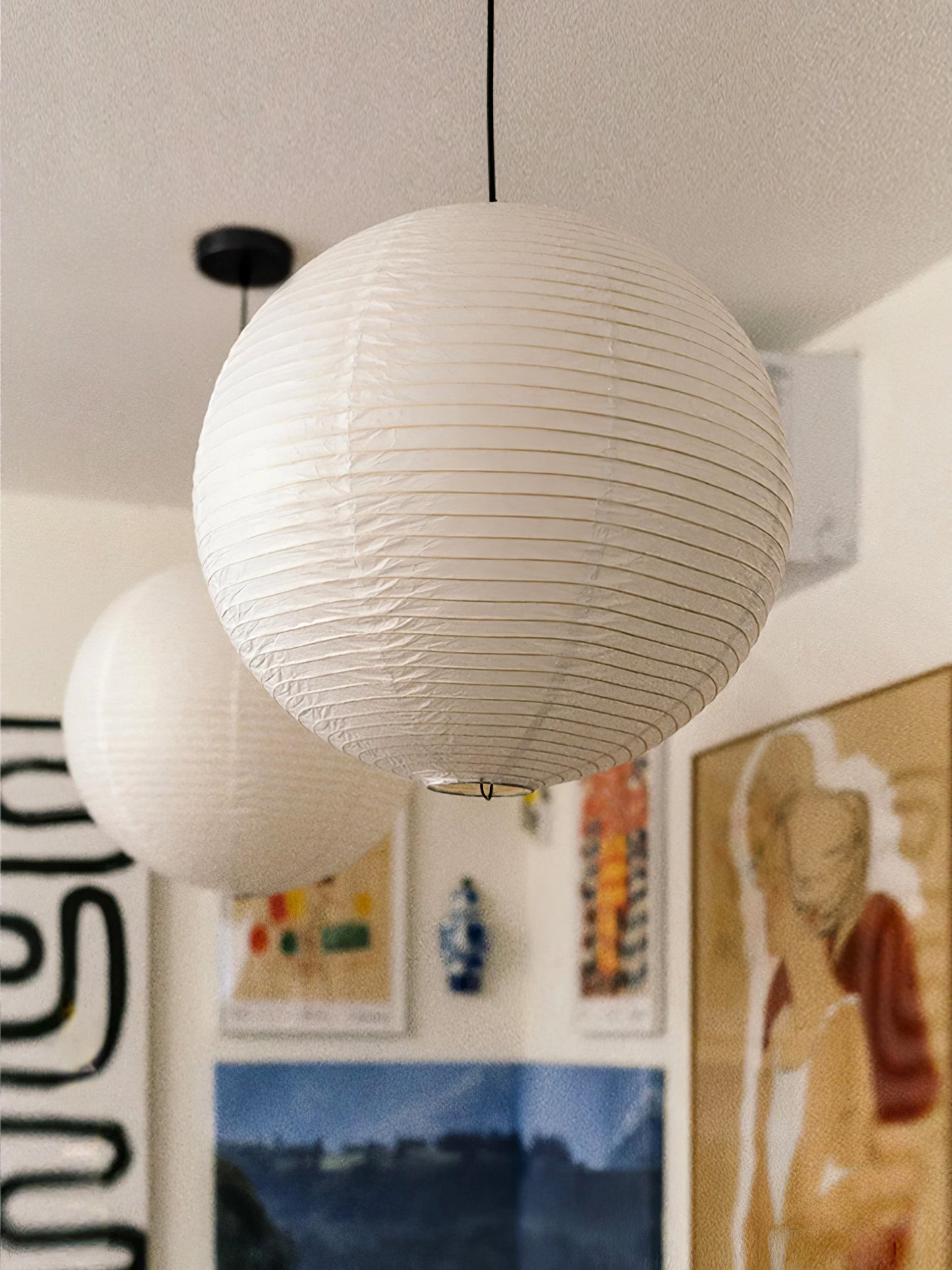 Unique Paper Globe Pendant Lamp 1-Light