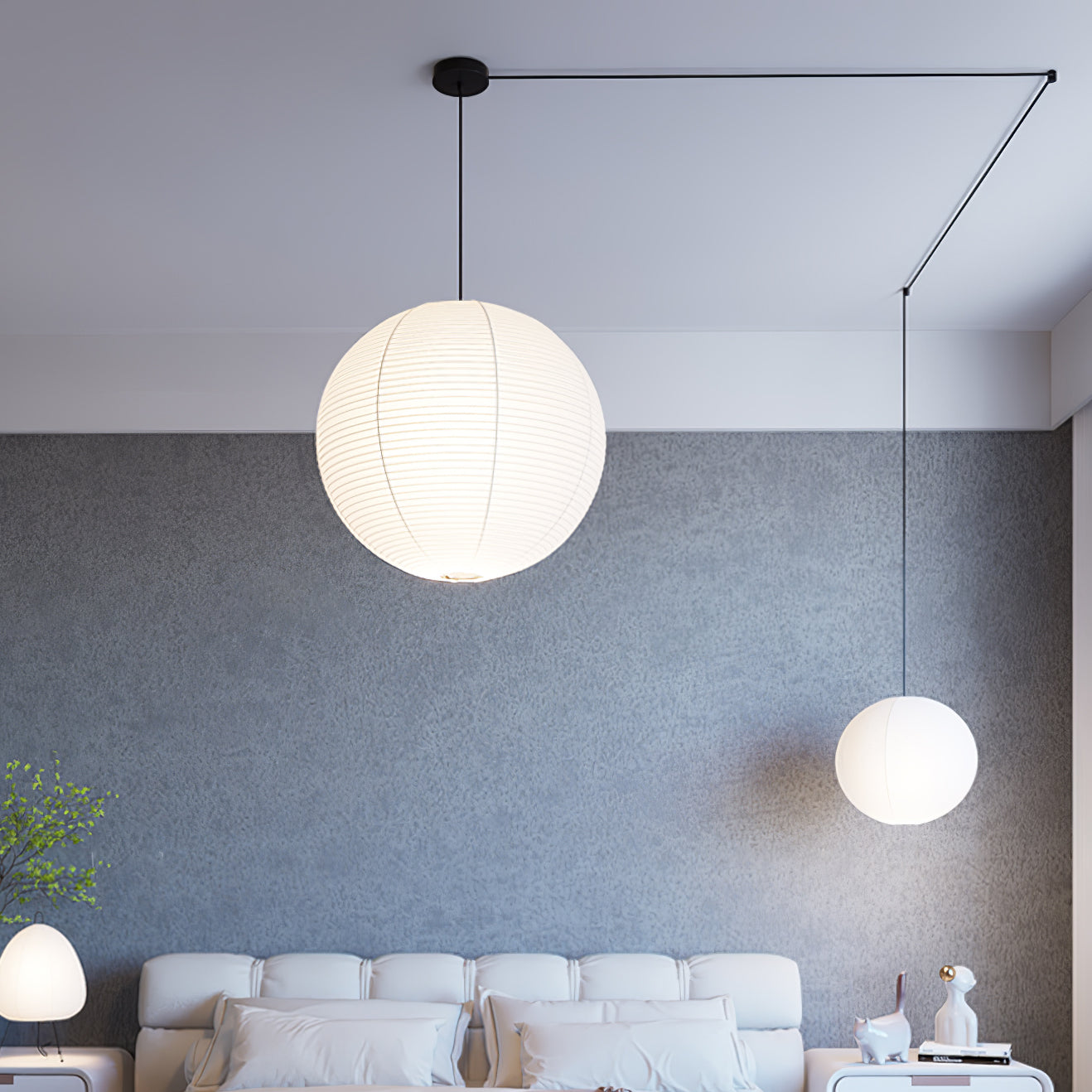 Unique Paper Globe Pendant Lamp 1-Light