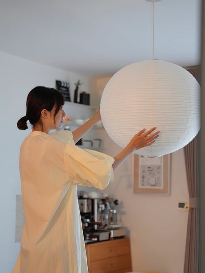Unique Paper Globe Pendant Lamp 1-Light