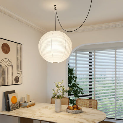 Unique Paper Globe Pendant Lamp 1-Light