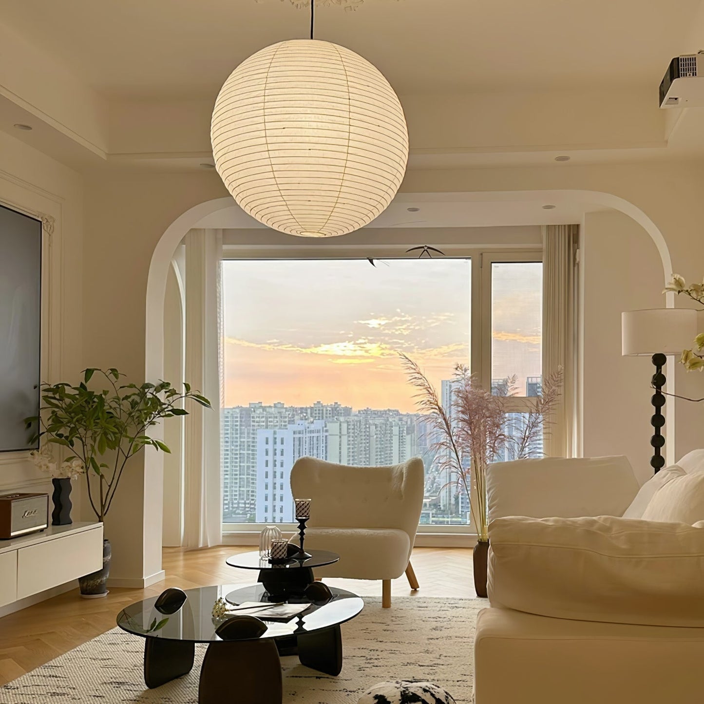 Unique Paper Globe Pendant Lamp 1-Light