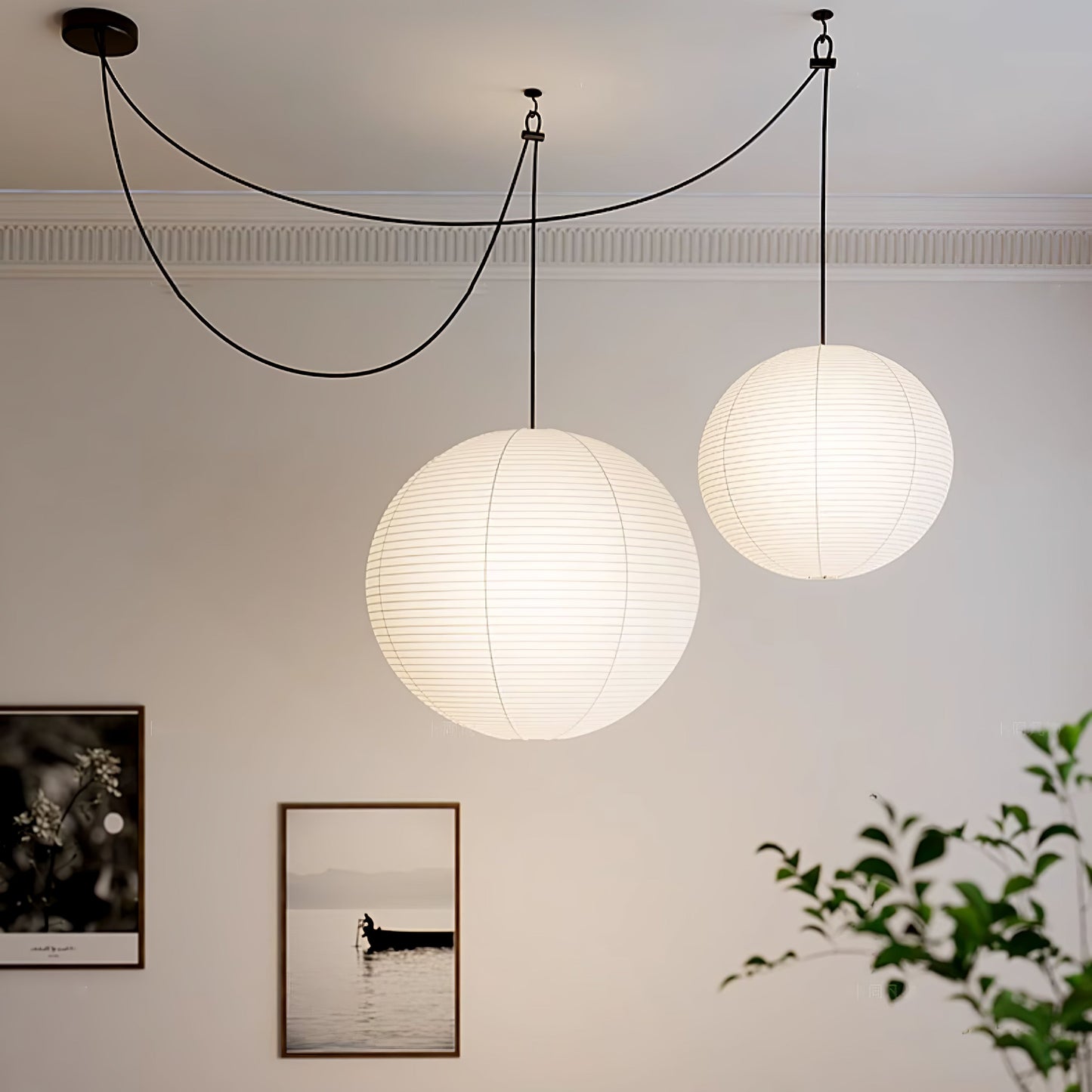 Unique Paper Globe Pendant Lamp 1-Light