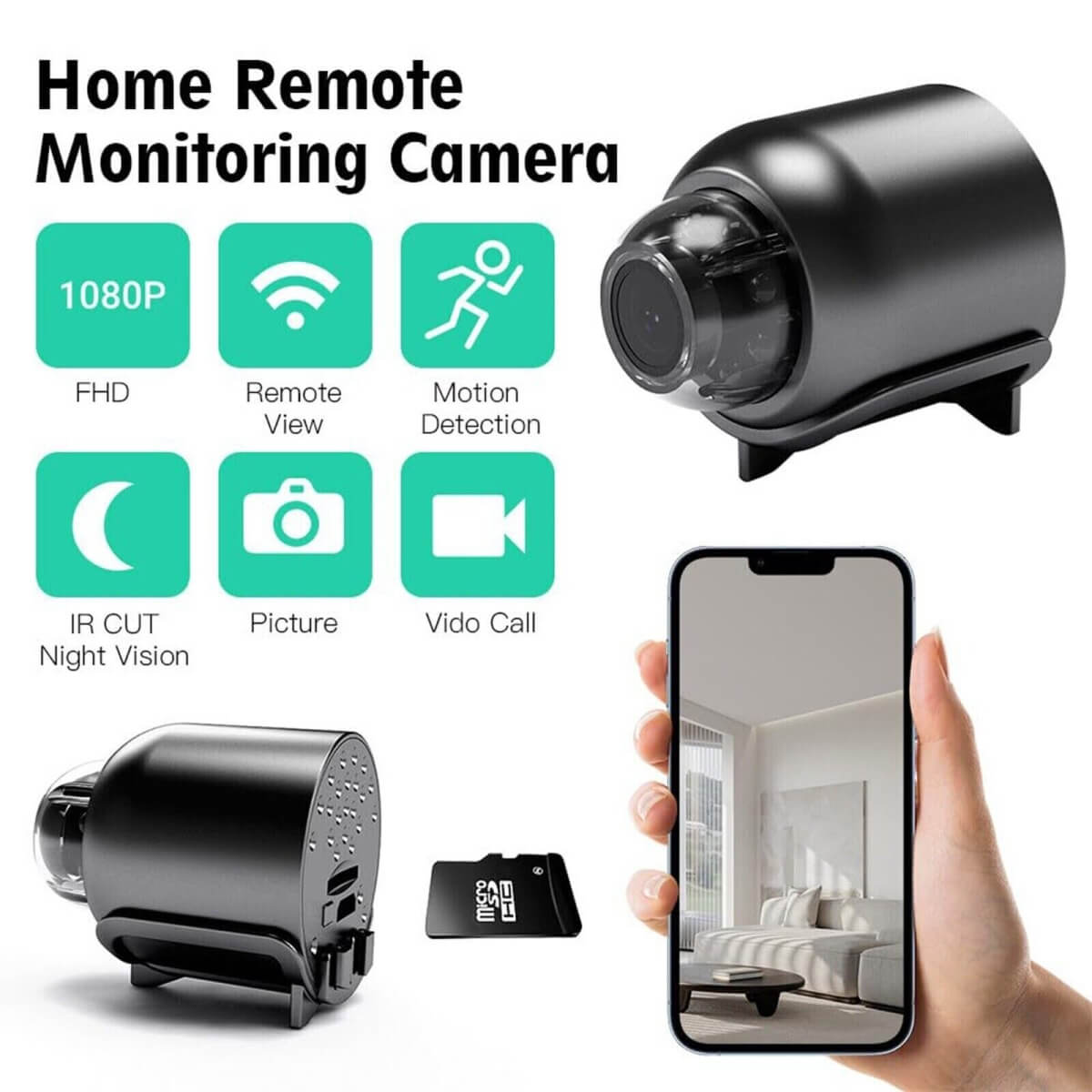 Compact Outdoor Wi-Fi Camera HD 1080P Night Vision