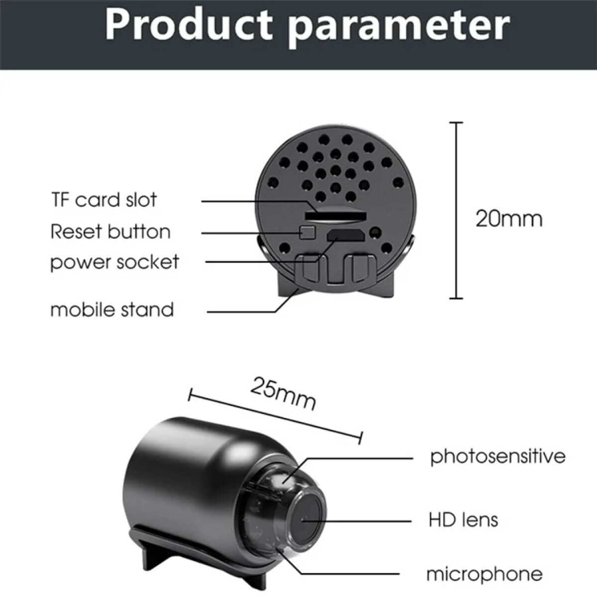 Compact Outdoor Wi-Fi Camera HD 1080P Night Vision