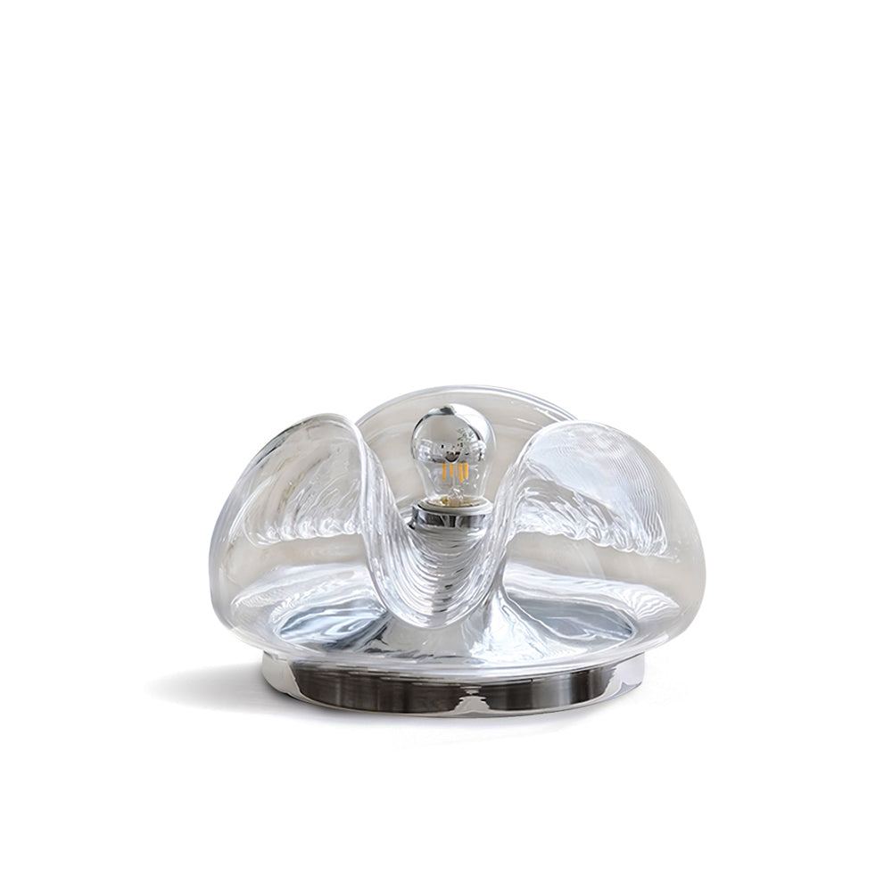 Sleek Table Lamp with Soft Wave Pattern