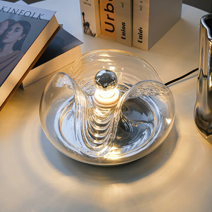 Sleek Table Lamp with Soft Wave Pattern