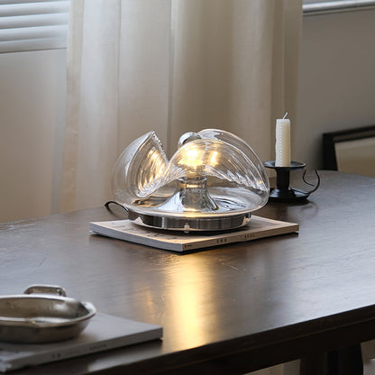 Sleek Table Lamp with Soft Wave Pattern