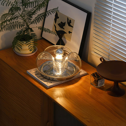 Sleek Table Lamp with Soft Wave Pattern
