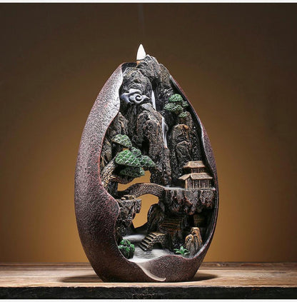 Calming Waterfall Incense Holder for Home Relaxation