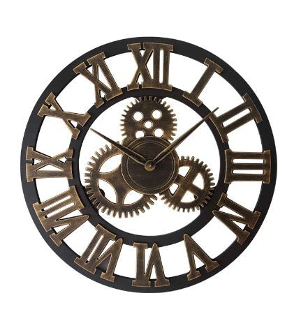 Vintage Metal Wooden Wall Clock - Fesara