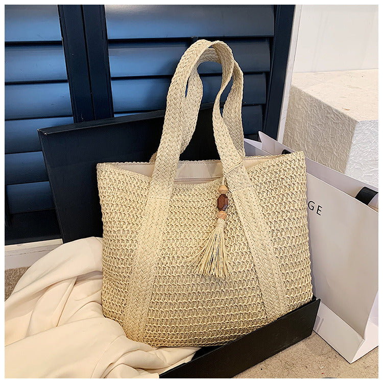 Natural Woven Tote Bag