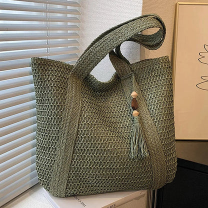 Natural Woven Tote Bag