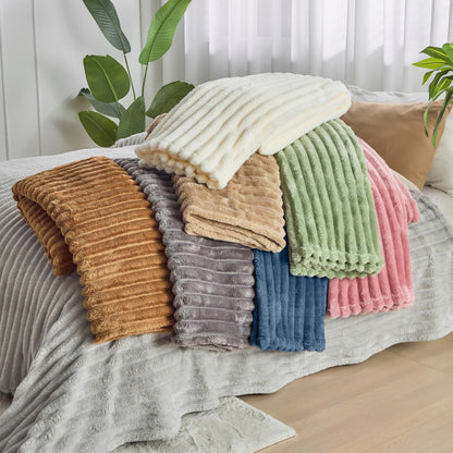 Soft Plush Twin Fleece Blanket Set