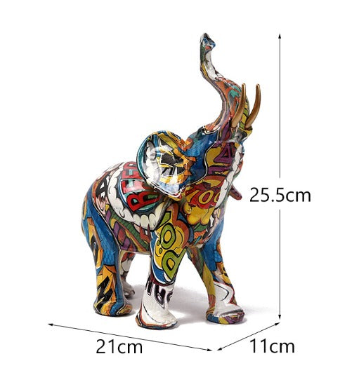 Vibrant Elephant Figurine - Unique African Style Decor