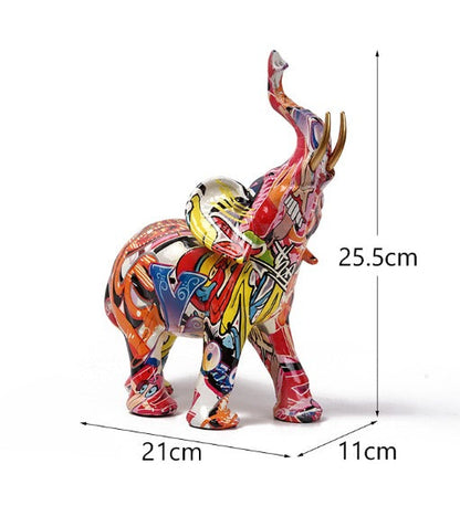 Vibrant Elephant Figurine - Unique African Style Decor