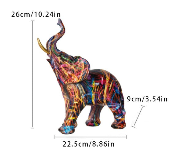 Vibrant Elephant Figurine - Unique African Style Decor