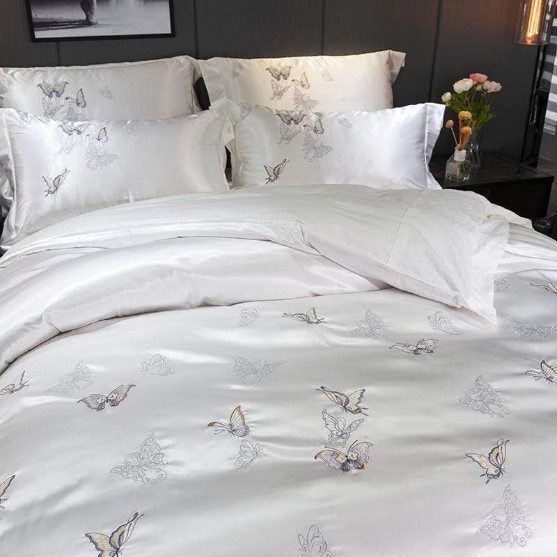 Soft White Egyptian Cotton Bedding Set