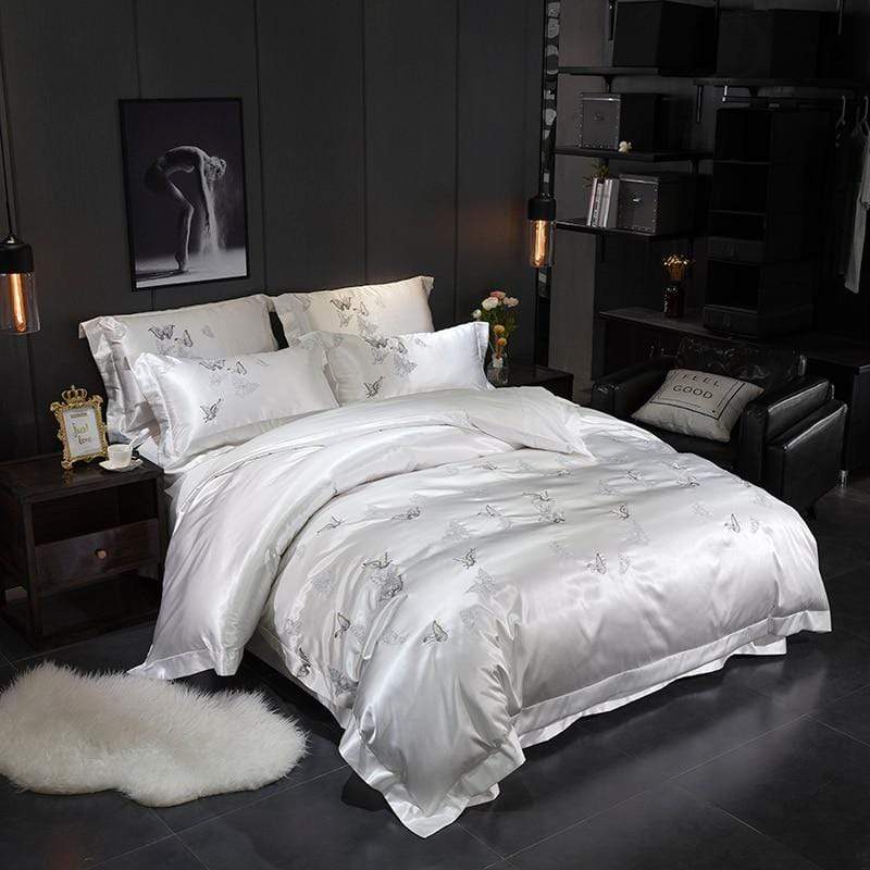 Soft White Egyptian Cotton Bedding Set