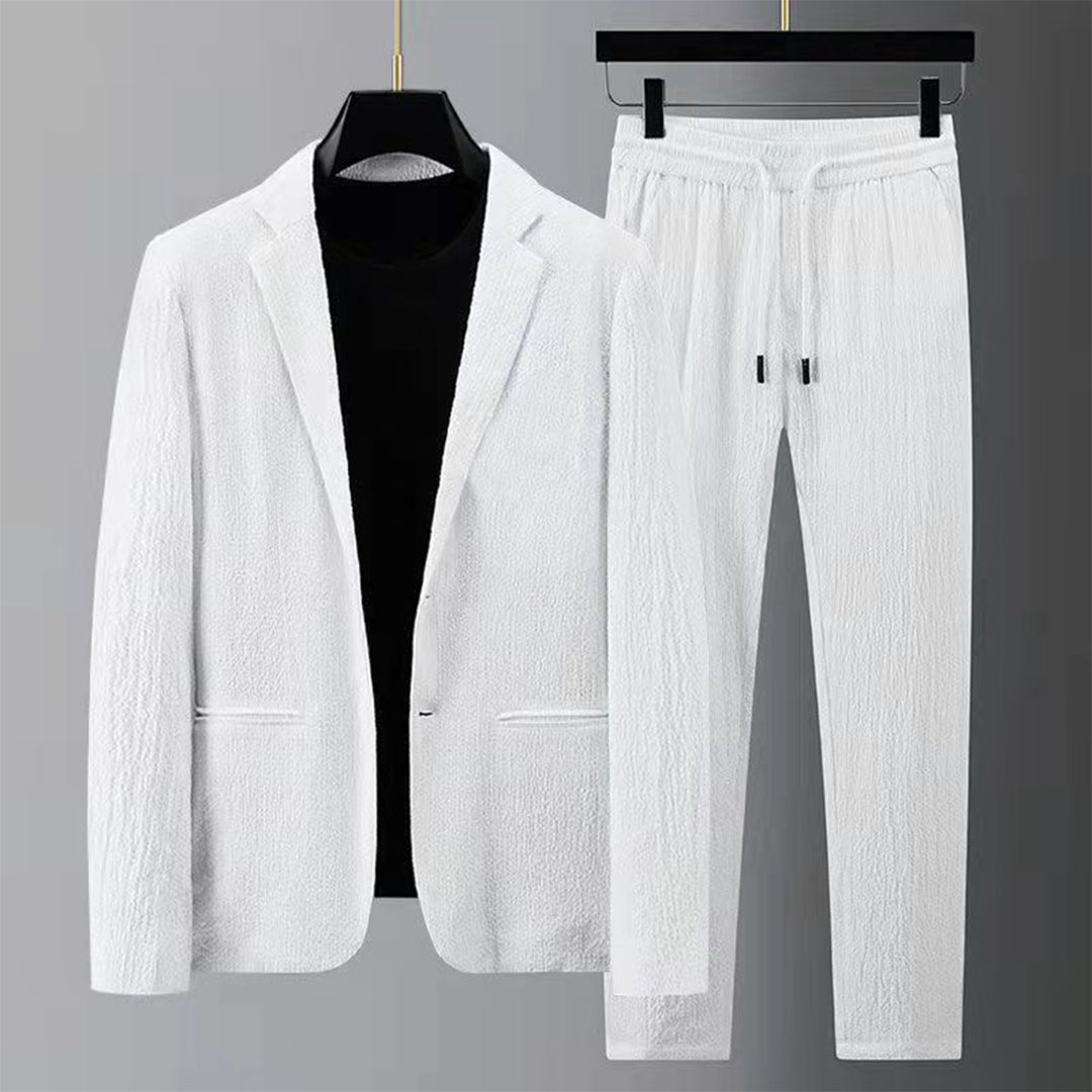 Manuel Elegant Casual Summer Set - Classic Striped Design, High-Quality Polyester-2