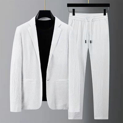 Manuel Elegant Casual Summer Set - Classic Striped Design, High-Quality Polyester-2