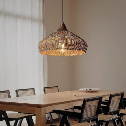 Wicker Rattan Hanging Lamp 3