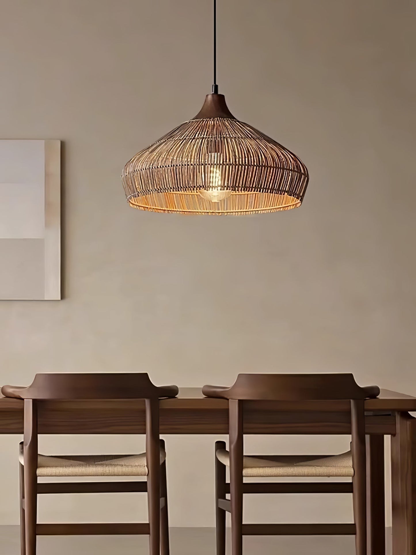Wicker Rattan Hanging Lamp 5