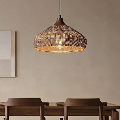 Wicker Rattan Hanging Lamp 6