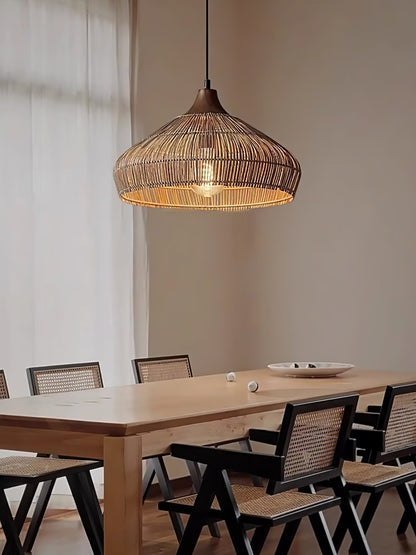 Wicker Rattan Hanging Lamp 7