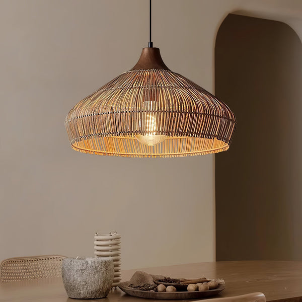 Natural Fiber Rattan Hanging Light