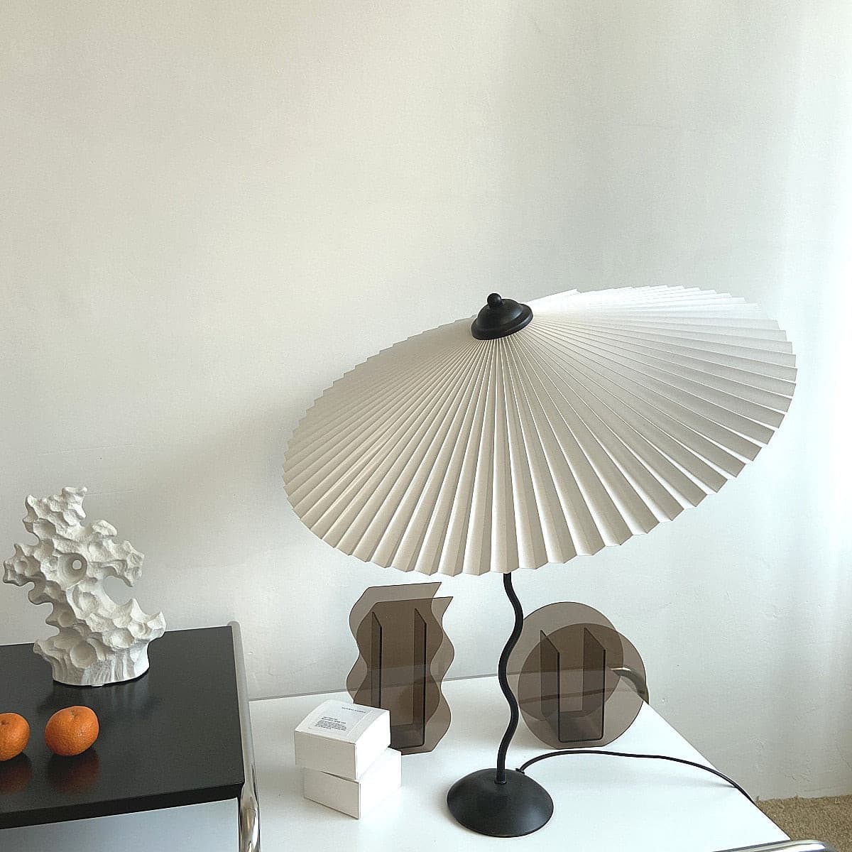 Stylish Table Lamp with Soft Folded Shade
