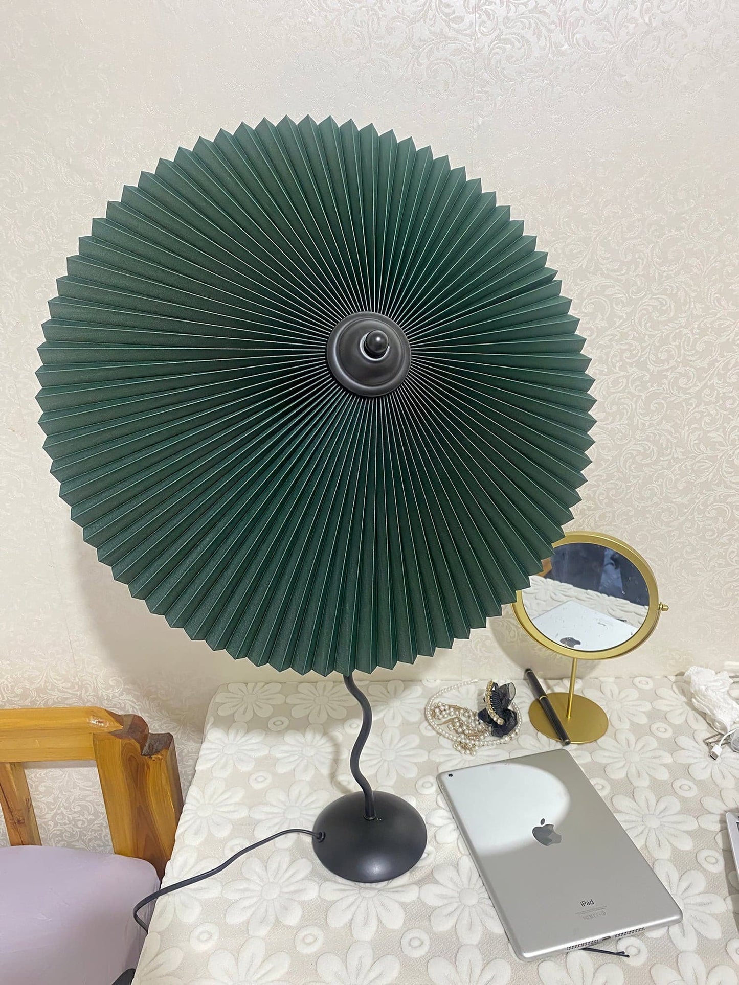 Stylish Table Lamp with Soft Folded Shade