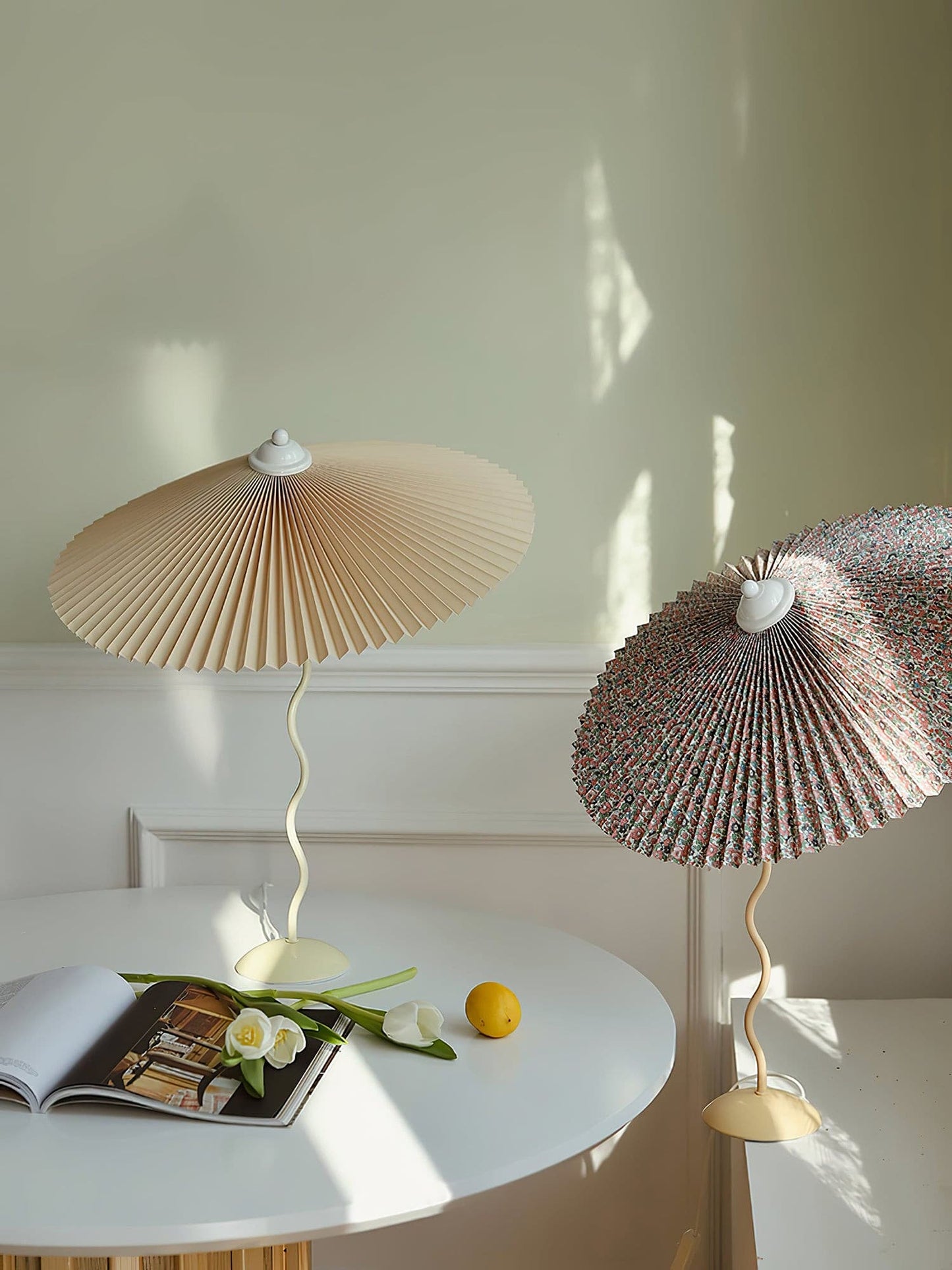 Stylish Table Lamp with Soft Folded Shade