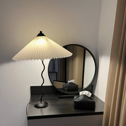 Stylish Table Lamp with Soft Folded Shade