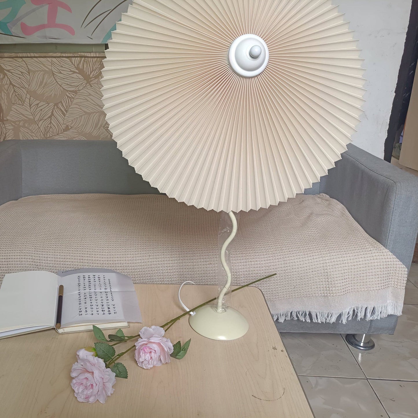 Stylish Table Lamp with Soft Folded Shade