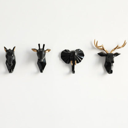 Rustic Wooden Animal Shaped Wall Hooks - Fesara